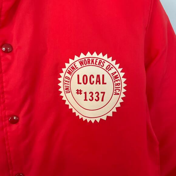 Vintage Holloway Button Down Jacket Men's Size Large United Mine Workers Union - Picture 3 of 7